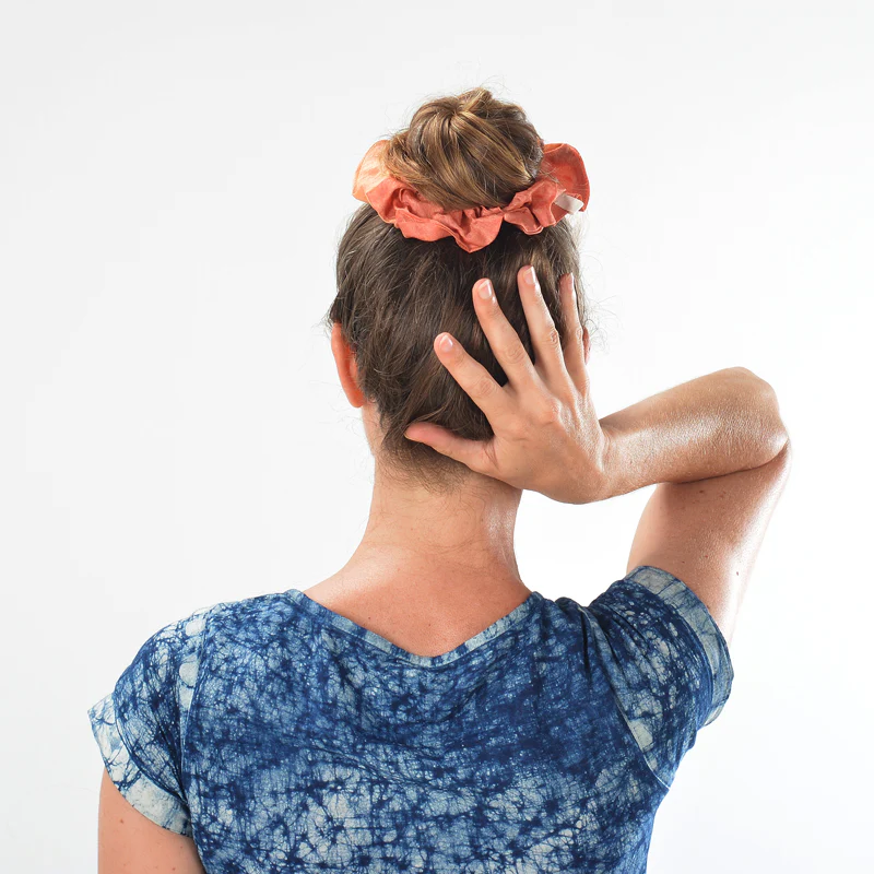 Scrunchie Hairband – Orange Silk - Image 4