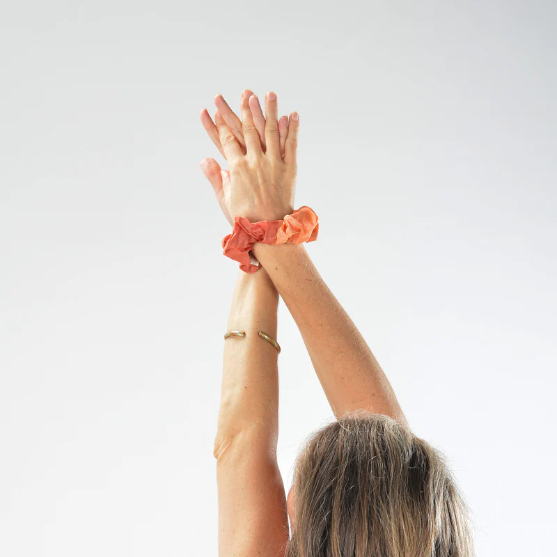 Scrunchie Hairband – Orange Silk - Image 5