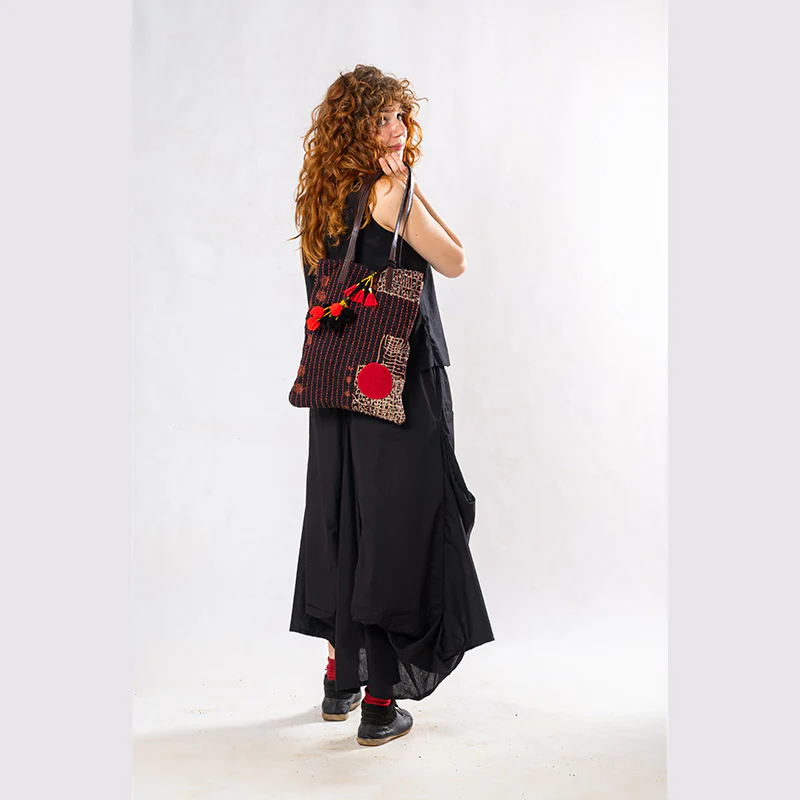 Set of 2: Black Linen Top & Pocket Skirt - Image 4