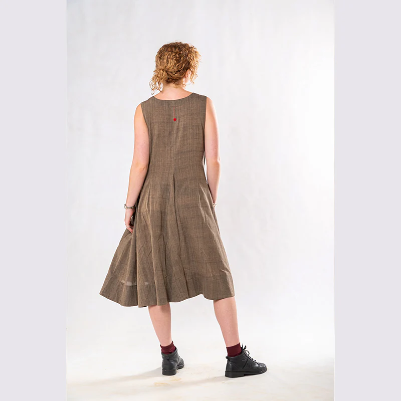 Set of 3: Brown Straight Kalamkari Jacket Dress Set - Image 8