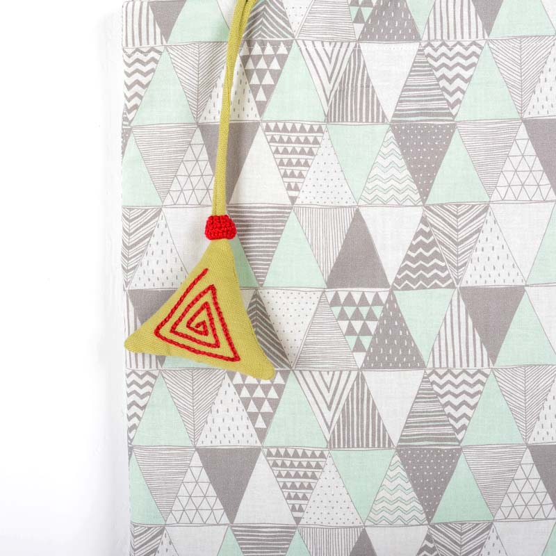 Geometric Design Canvas Cotton Tote Bag with Purse - Image 2