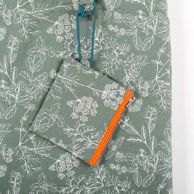 Floral Canvas Cotton Tote Bag with Purse - Image 3