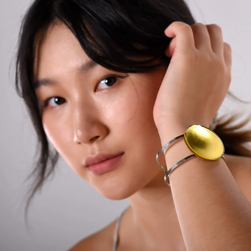Sun Cuff Bracelet Gold-in-Glass - Image 4
