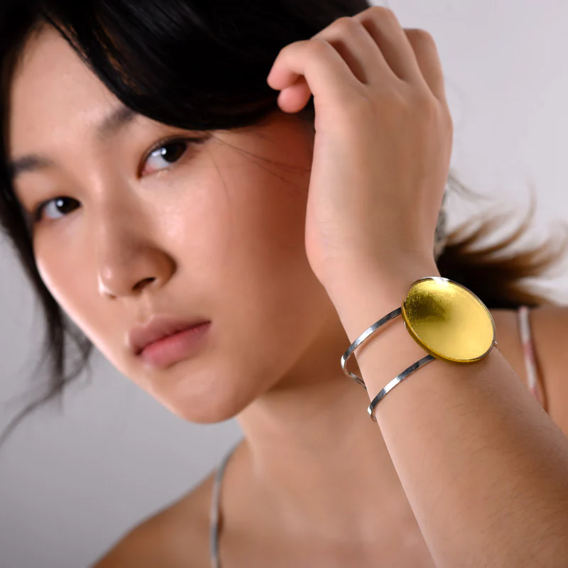 Sun Cuff Bracelet Gold-in-Glass - Image 5