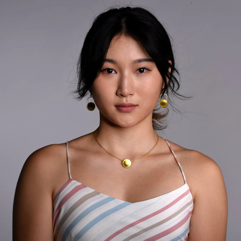 Sun Earring - small (Gold-in-Glass) - Image 3