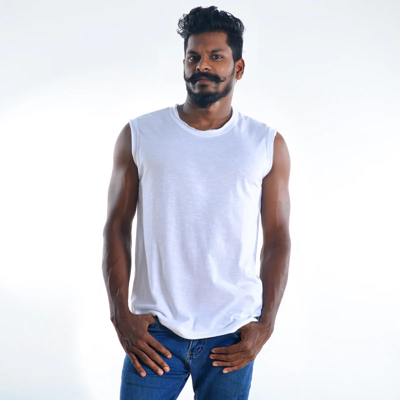 Tony Sleeveless Organic Cotton T-shirt - Image 9