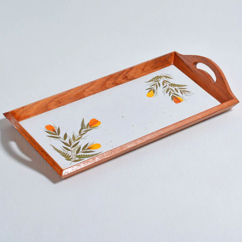 Tray with Handles - Cosmos Flower with Bamboo Grass - Image 2