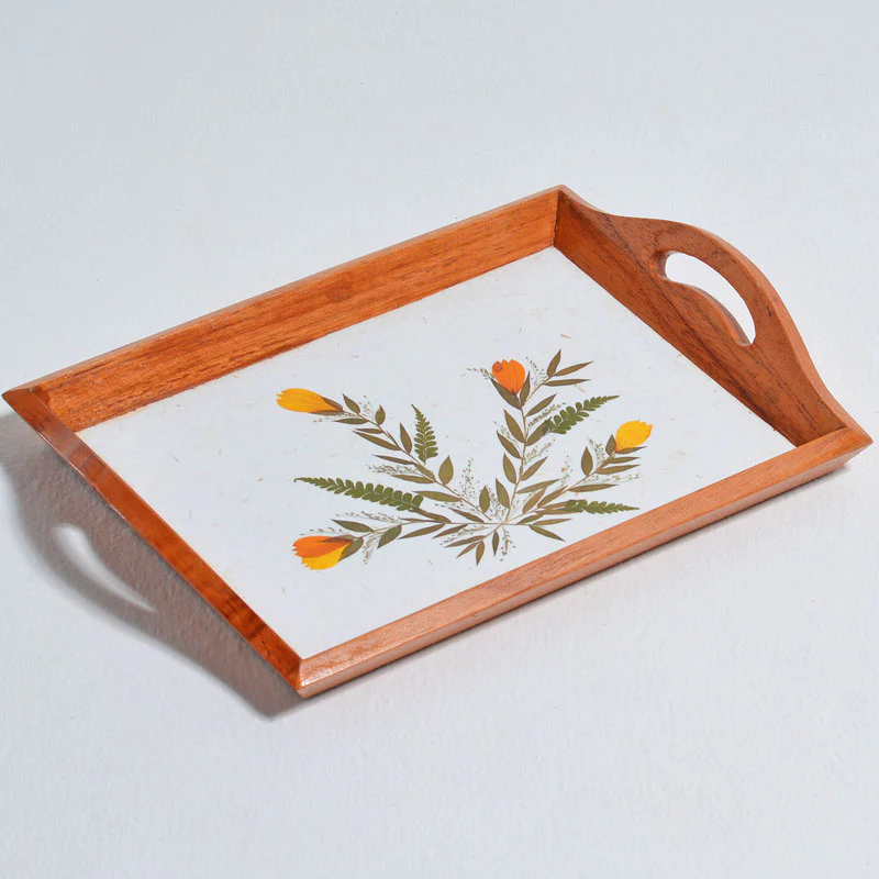 Tray with Handles - Cosmos Flower with Bamboo Grass - Image 4