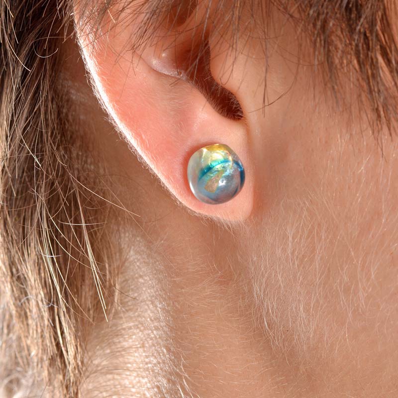 Turquoise Silver-in-Glass Set (Blue & Gold) - Image 5