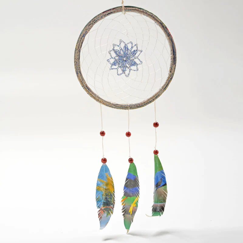 Upcycled Coiled Newspaper Dream Catchers - Image 4