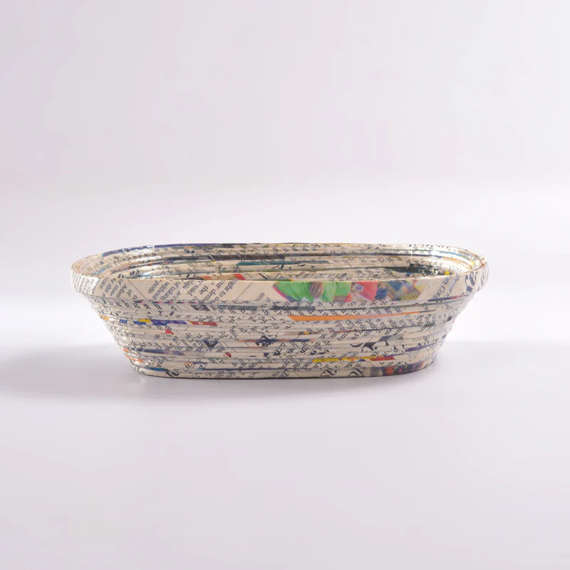 Upcycled Coiled Newspaper Mesh Tray Square - Image 8