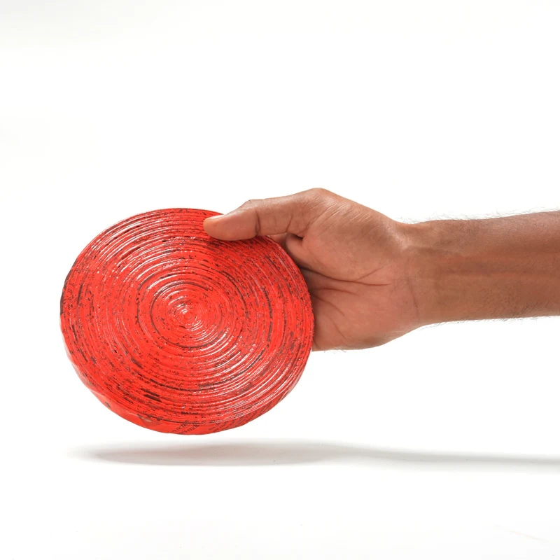 Upcycled Coiled Newspaper Pot Trivet Round - Image 4