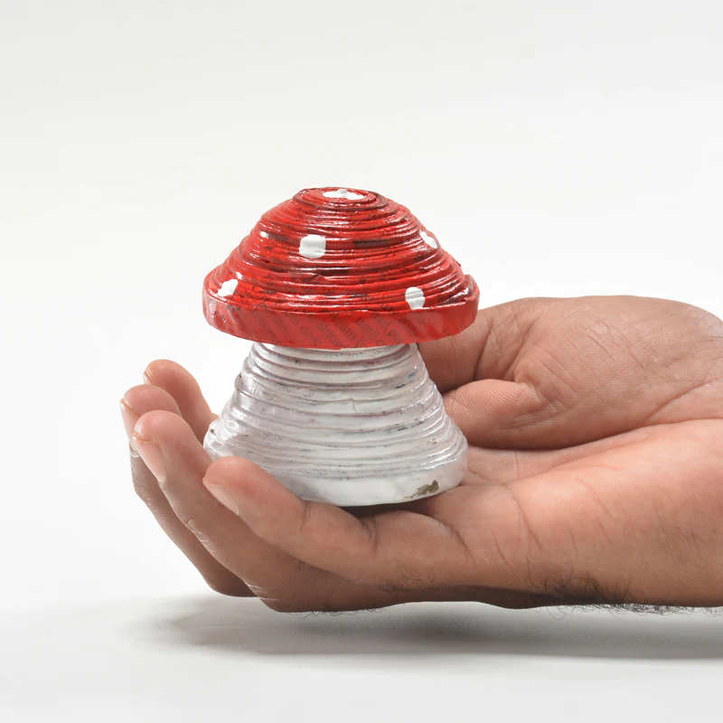 Upcycled Newspaper Mushrooms - Image 5