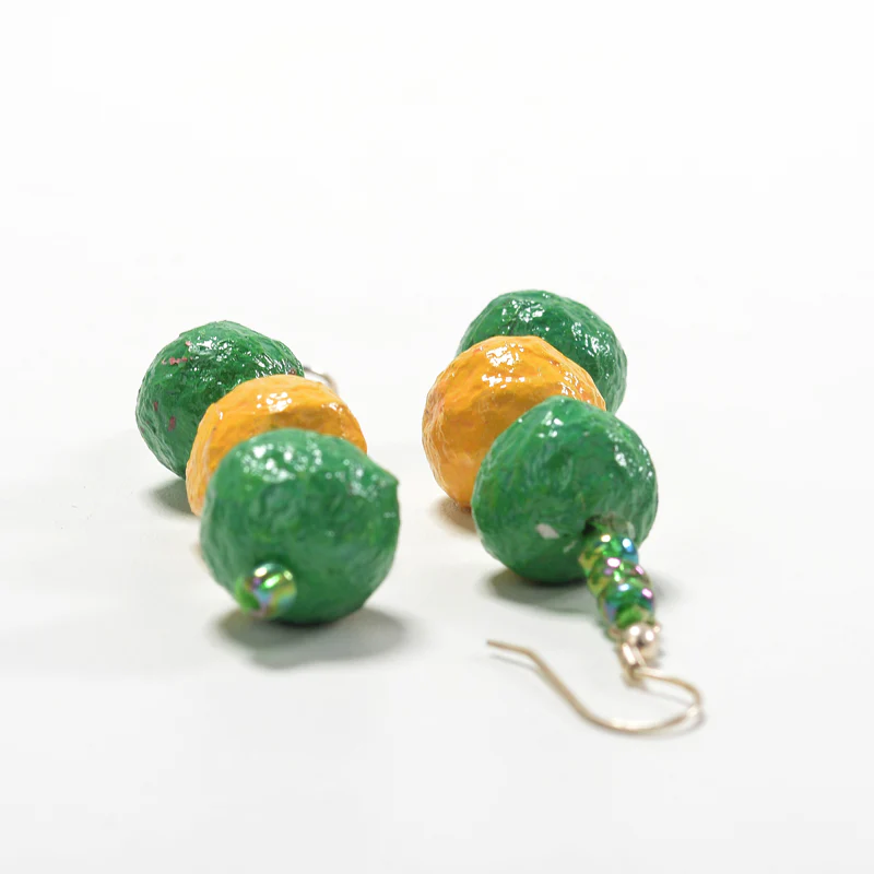 Upcycled Papier Mache Earring - Image 4