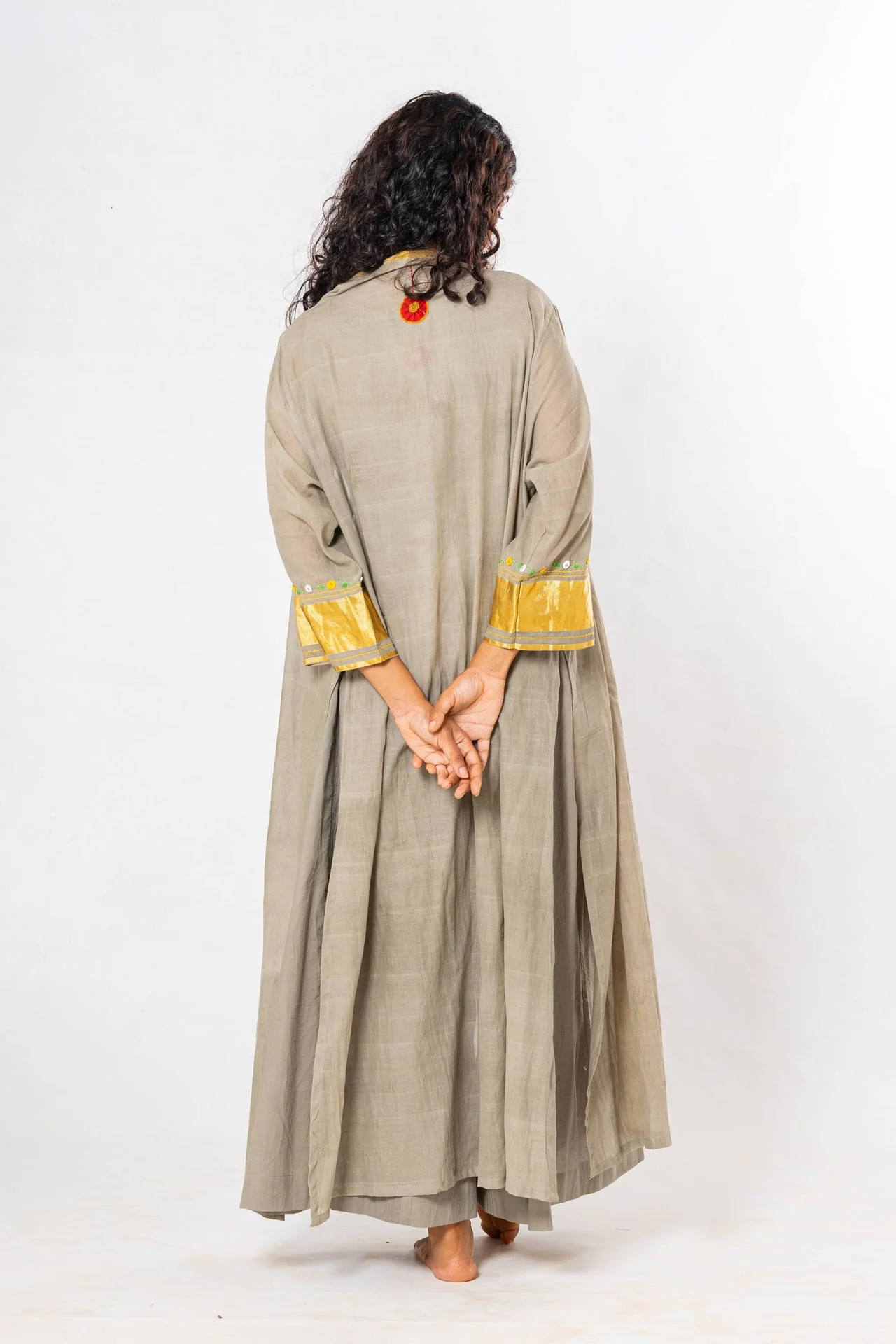 Set of 4- Beige Medicinal Tulsi Dyed Organic Cotton Set - Image 3