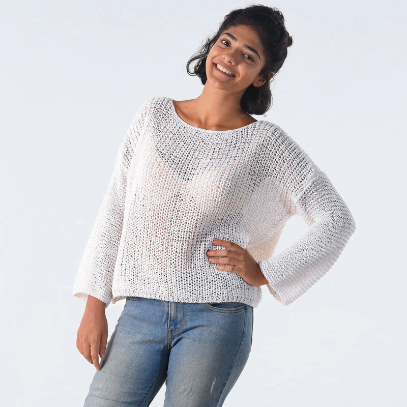 Violette Organic Cotton Hand Knit cropped Top - Image 5