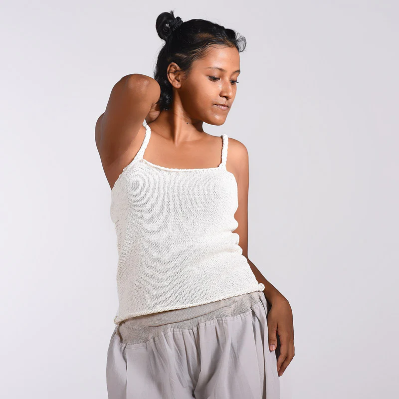Waikiki Spaghetti Organic Cotton Hand Knit Top - Image 8