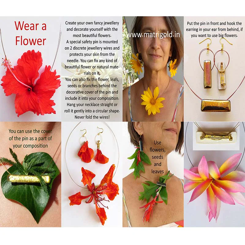 Wear-a-Flower Ceramic Set - Necklace & Earrings - Image 3