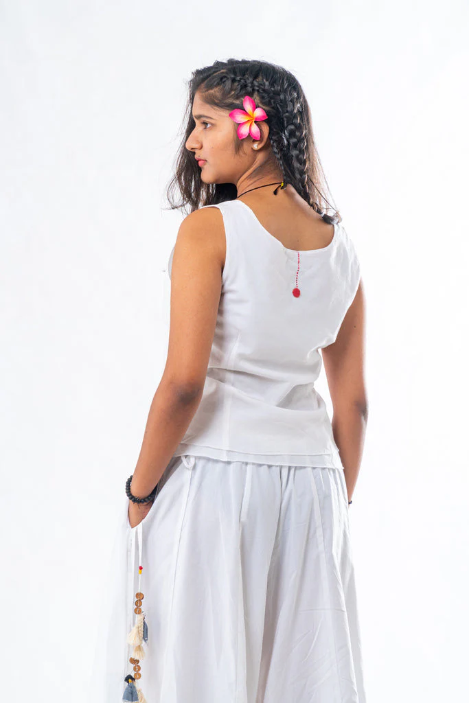 Set of 2- White Organic Cotton Co-Ord Set - Image 6