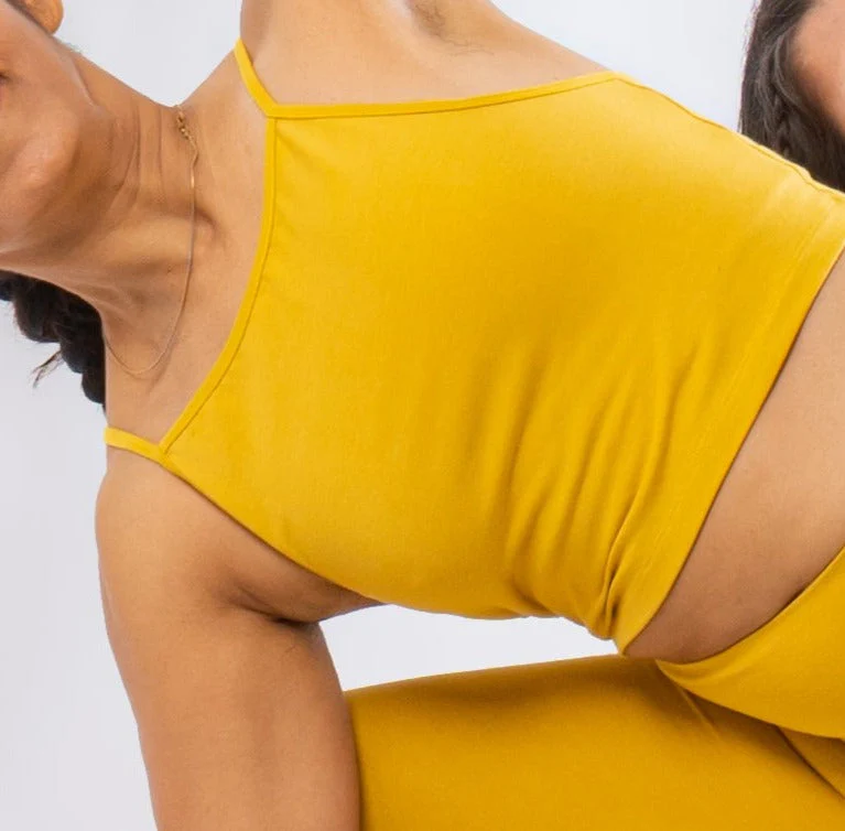 Mustard Organic Cotton Yoga Set – Top & Leggings - Image 4