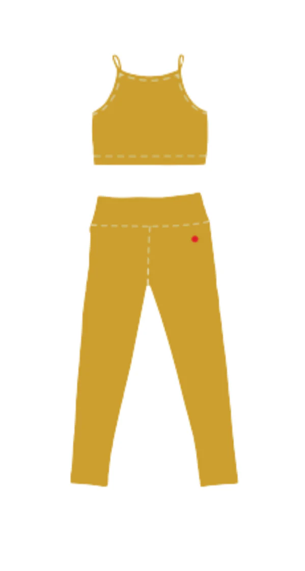 Mustard Organic Cotton Yoga Set – Top & Leggings - Image 5