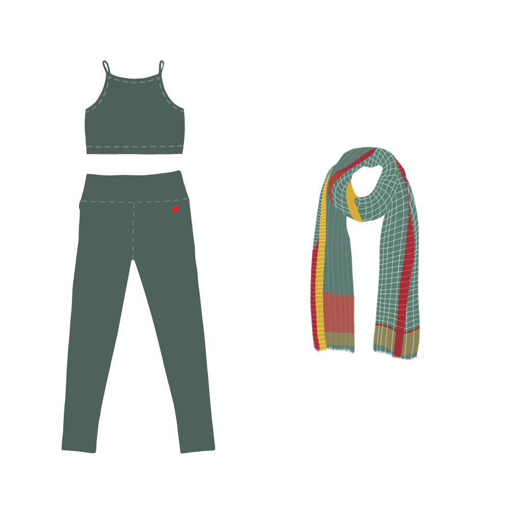 Green Organic Cotton Yoga Set – 3 Pieces - Image 5