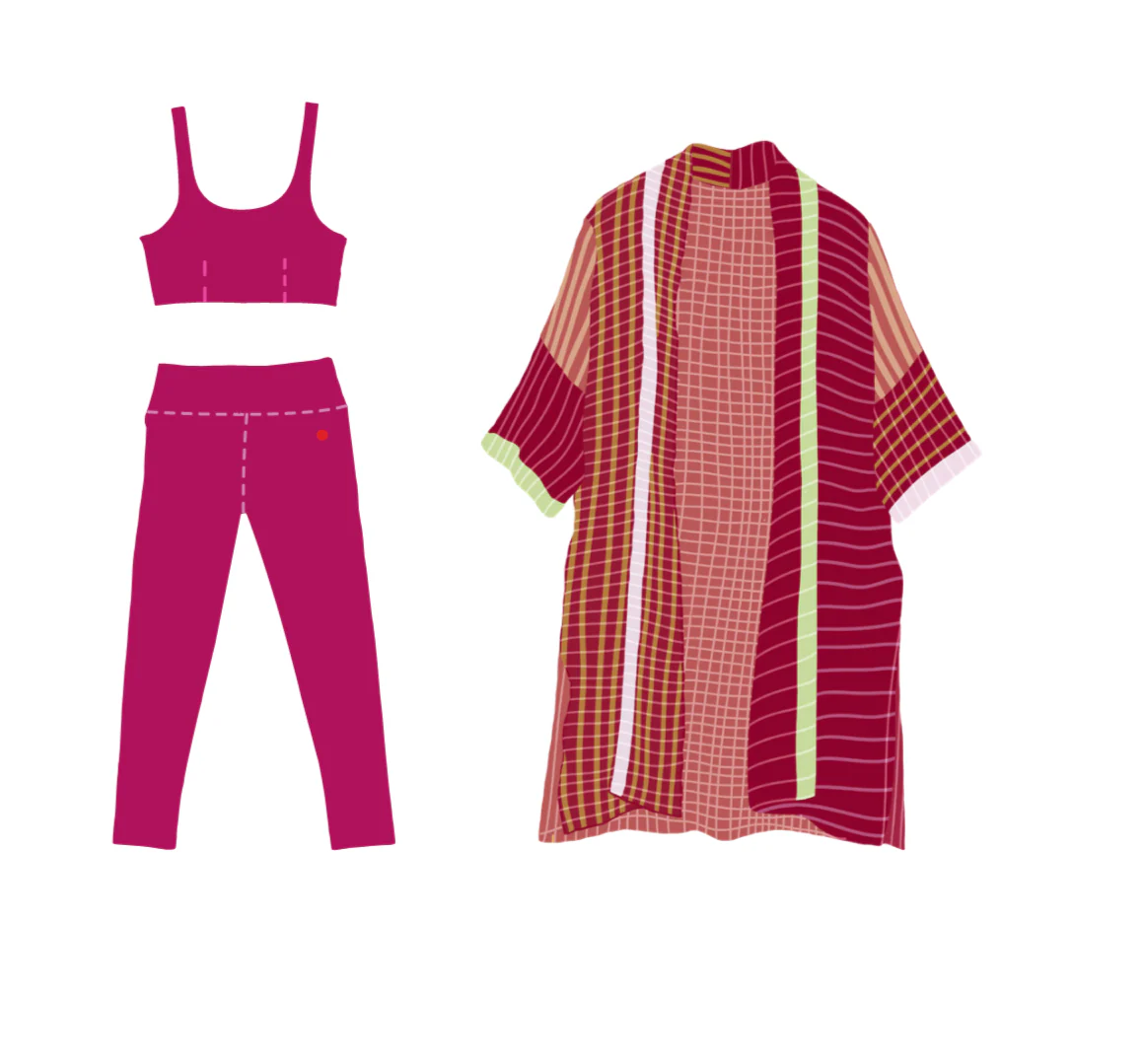 Pink Organic Cotton Yoga Set – 3 Pieces - Image 5
